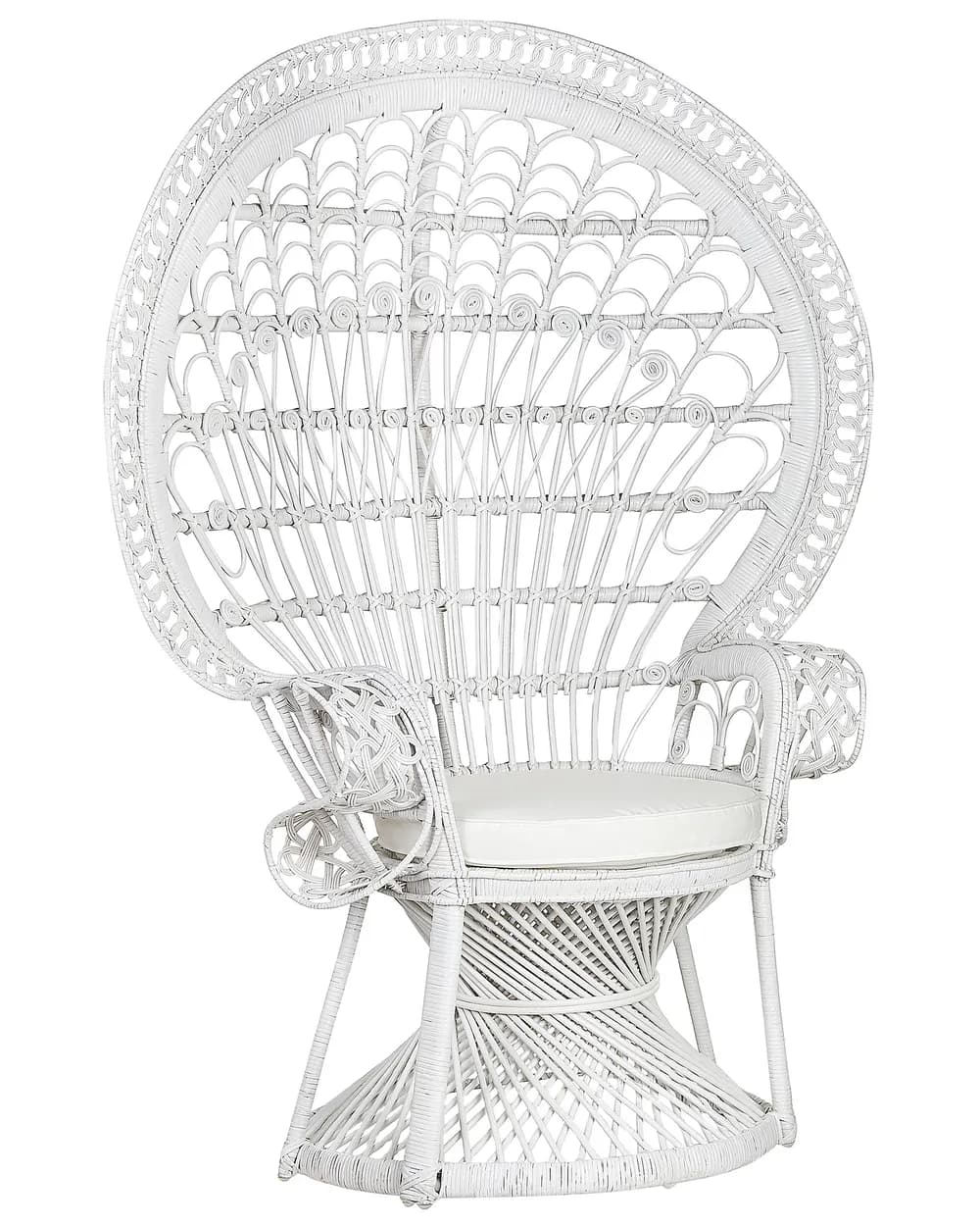 Chaise paon EMMANUELLE Rotin Blanc
